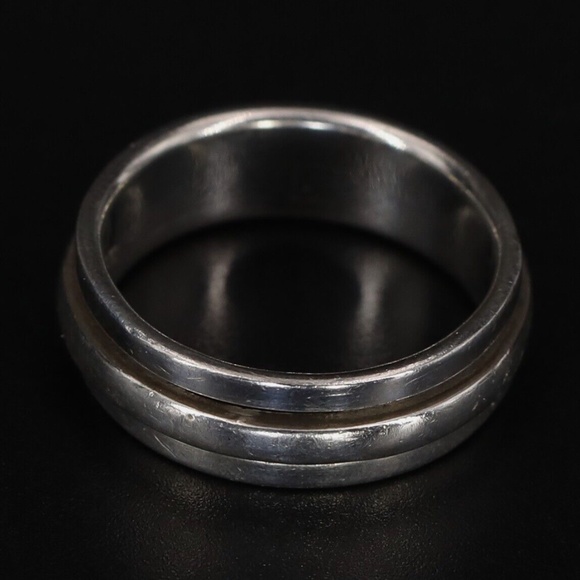 Sterling Silver 6mm Spinner Band Ring Size 7.5 Vintage - Picture 3 of 5